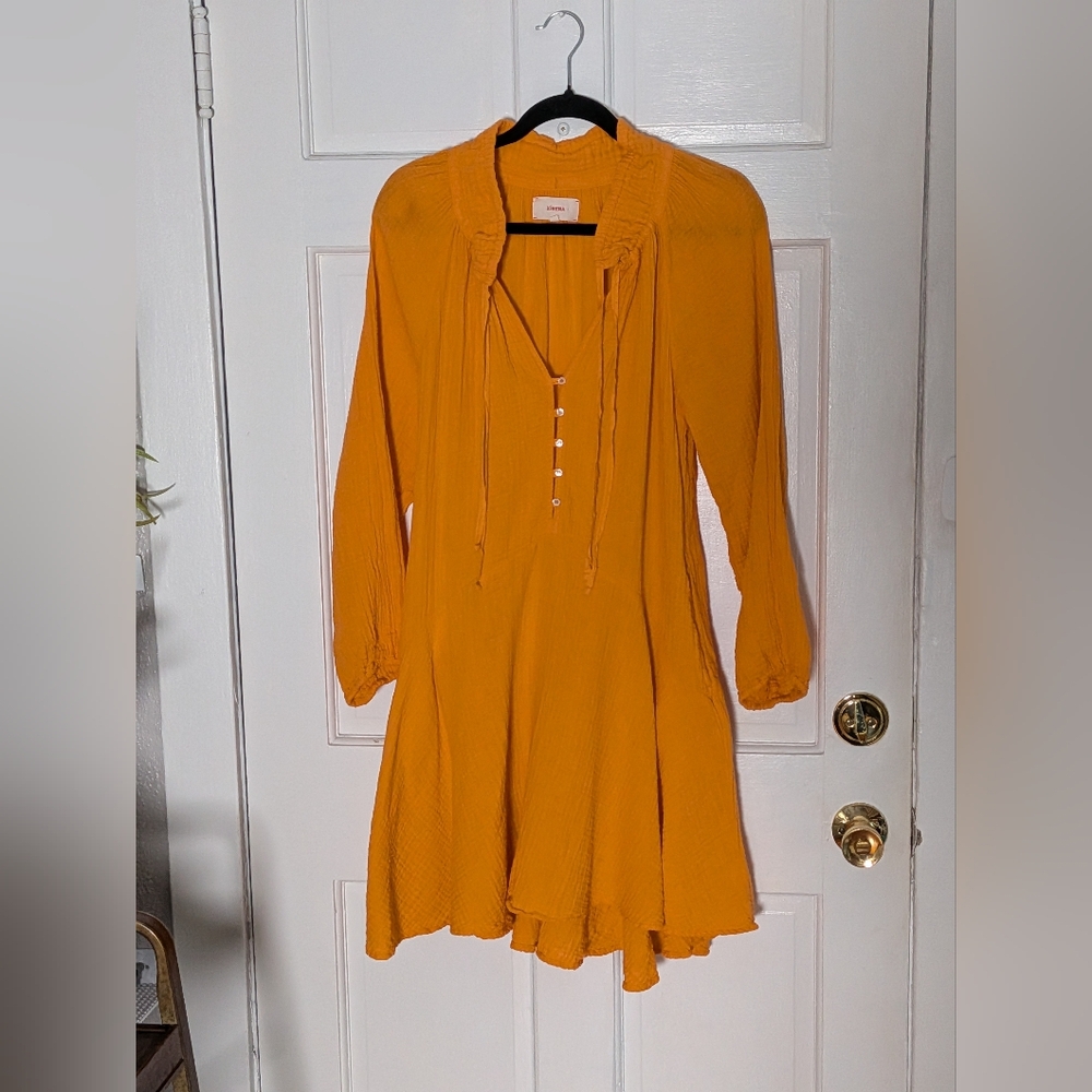 XiRENA Vibrant Orange Lola Cotton Swing Dress - Picture 2 of 5